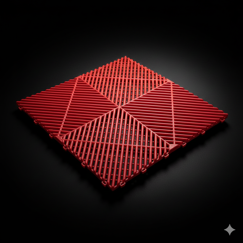 PREMIUM INTERLOCKING GARAGE TILES 40(W)cm x 40(H)cm | RED