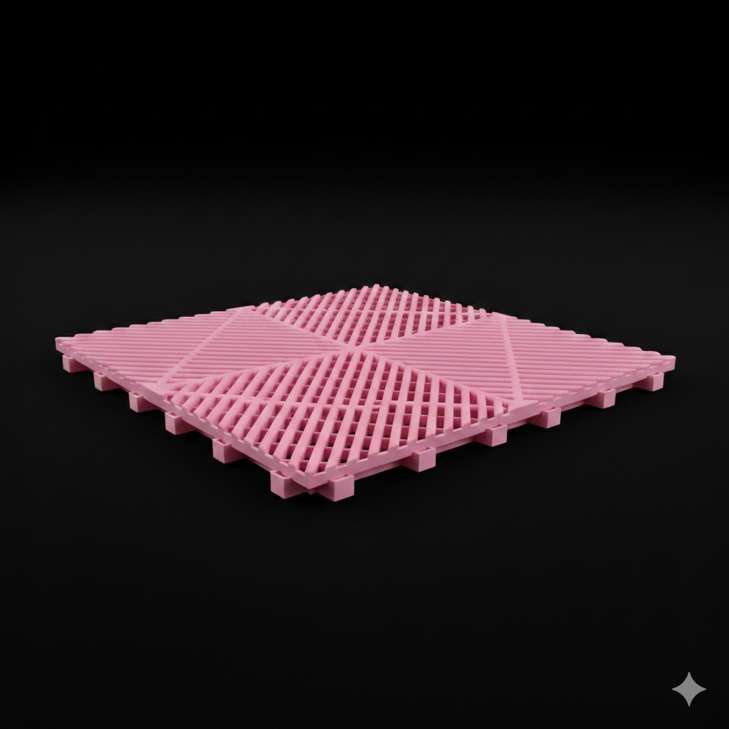 PREMIUM INTERLOCKING GARAGE TILES 40(W)cm x 40(H)cm | HOT PINK