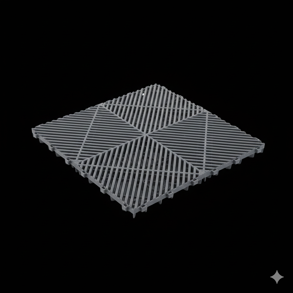 PREMIUM INTERLOCKING GARAGE TILES 40(W)cm x 40(H)cm | STEALTH BLACK